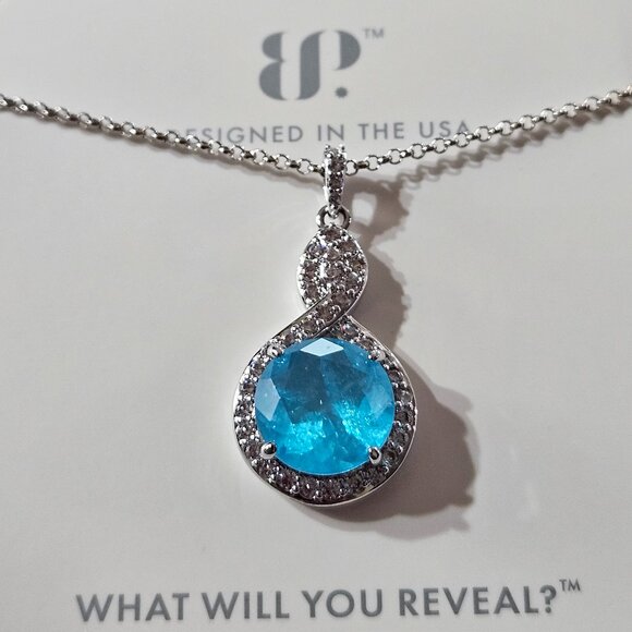 Bomb Party RBP7867 "Loving Embrace" Light Blue Quartz Necklace - Picture 2 of 4